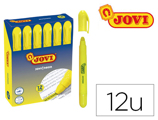 Marcador de Cera Gel Jovi Fluorescente Amarelo Caixa de 12 Unidades