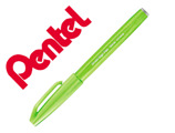 Caneta Pincel Pentel Touch para Caligrafia Cor Verde Pastel