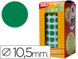 Etiquetas Apli Autoadesivas Circulares 10,5mm Verde em Rolo