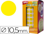Etiquetas Apli Autoadesivas Circulares 10,5mm Amarelo em Rolo