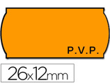 Rolo de Etiquetas Adesivas Meto Onduladas 26 X 12 mm Pvp - Laranja Fluorescente Rolo 1500