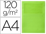 Classificador Q-connect em Cartolina Din A4 Verde com Janela Transparente 120 gr