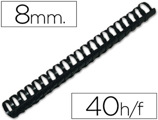 Espiral Q-connect Redonda 8 mm Plástico Preto Capacidade 40 Folhas Caixa de 100 Unidades