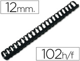 Espiral Q-connect Redonda 12 mm Plástico Preto Capacidade 102 Folhas Caixa de 100 Unidades
