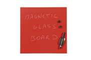 Quadro Vidro Magnético Vermelho  48x48cm (branco)
