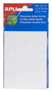Etiquetas Autocolantes 12x18 mm Dupla Face Frontal Apli