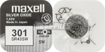 Pilhas Maxell Micro SR0043SW Mxl 301 1,55V