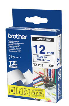 Fita Brother P-touch Branco/azul 12 mm X 8 M