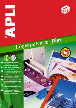 Papel Poliéster Adesivo A4 - 50 Microns 50 Folhas Apli