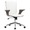 Cadeira Escritório com Rodas Couro Artificial Branco/madeira Curvada