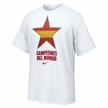 Camisola de Manga Curta Homem Nike Estrella España Campeones Del Mundo 2010 Branco XS