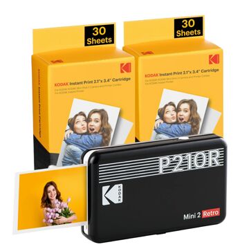 Impressora Fotográfica Kodak Mini 2 Retro P210RB60 Preto