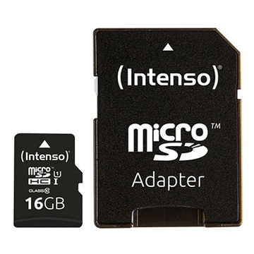 Cartão de Memória Micro Sd com Adaptador Intenso 34234 Uhs-i Premium Preto 16 GB