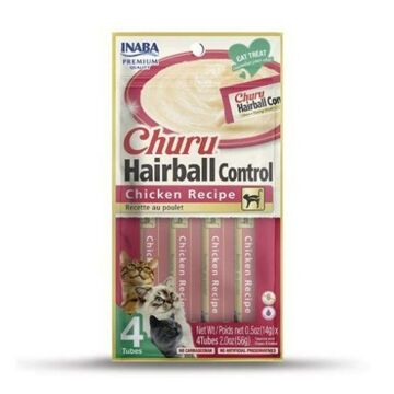 Lanche para Gato Inaba Churu Hairball Control Frango 4 X 14 G