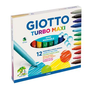 Marcadores Borronas Giotto Turbo Maxi 12 Cores