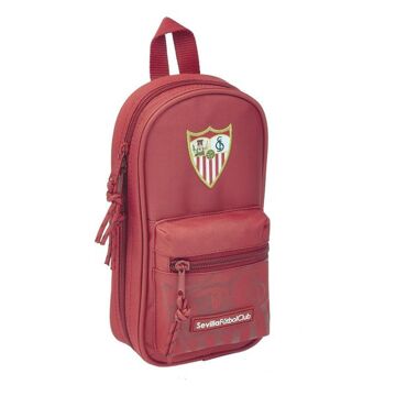 Mochila com Caixa de Lápis Sevilla Fútbol Club Vermelho (33 Peças)