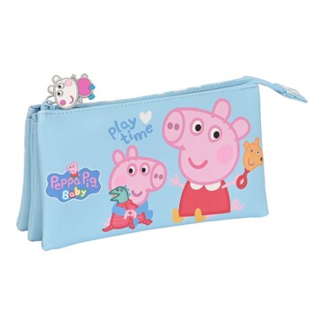 Bolsa Escolar Peppa Pig Baby Azul Claro (22 X 12 X 3 cm)