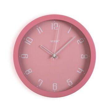 Relógio de Parede Cor de Rosa Polipropileno (4,3 X 30 X 30 cm)