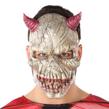 Máscara Halloween Demónio Branco (21 X 34 cm)