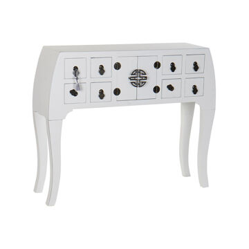 Consola Dkd Home Decor Branco Prata Abeto Madeira Mdf (98 X 26 X 80 cm)