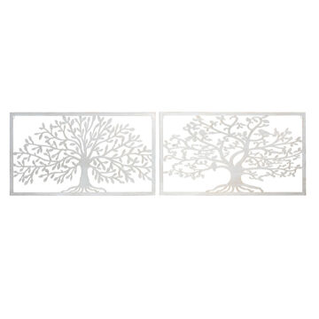 Decoração de Parede Dkd Home Decor Metal Árvore (2 Pcs) (84.5 X 1 X 49 cm)