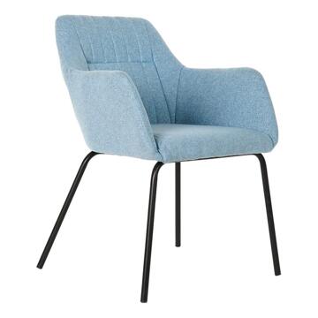 Cadeira Dkd Home Decor Preto Poliéster Metal Azul Celeste (58 X 59 X 76 cm)