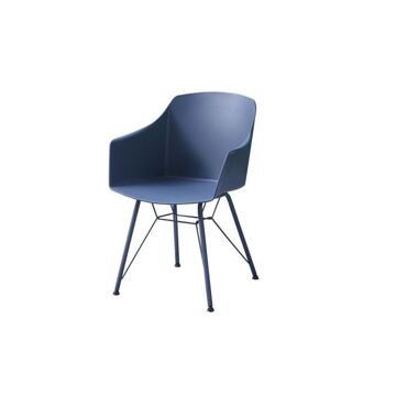 Cadeira Dkd Home Decor Metal Azul Marinho Polipropileno (pp) (56 X 51 X 81.5 cm)