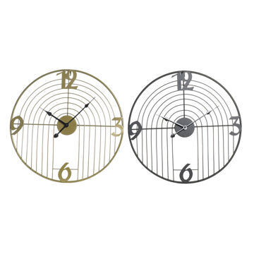 Relógio de Parede Dkd Home Decor Preto Dourado Metal (45 X 3 X 45 cm)