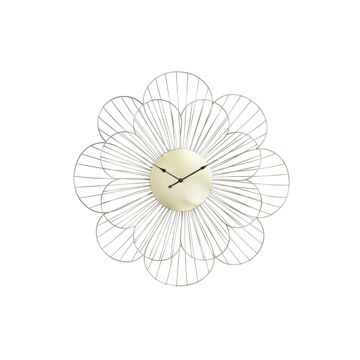 Relógio de Parede Dkd Home Decor Flor Dourado Metal (57 X 4 X 57 cm)