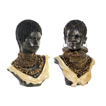Figura Decorativa Dkd Home Decor Africana Resina (26 X 20 X 42 cm) (2 Unidades)