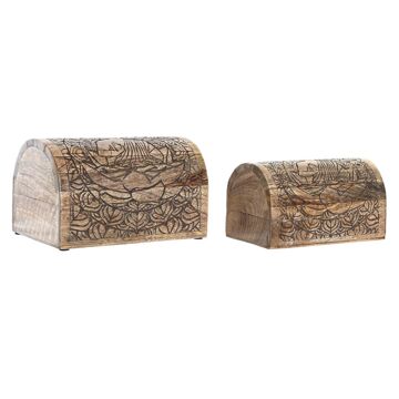 Guarda-joias Dkd Home Decor Castanho Madeira de Mangueira (23 X 15 X 15 cm)