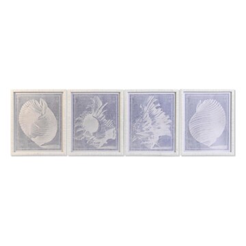 Pintura Dkd Home Decor Cristal Rotim Concha (50 X 60 X 2,5 cm) (4 Unidades)