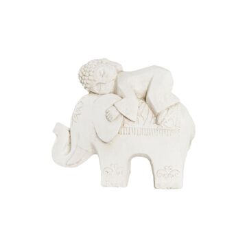 Figura Decorativa Dkd Home Decor Acabamento Envelhecido Elefante Branco Oriental Magnésio (44 X 22 X 40 cm)