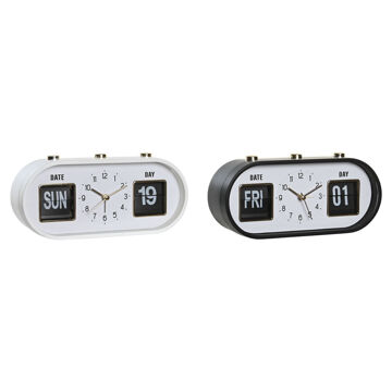 Relógio-despertador Dkd Home Decor 20 X 6 X 9,5 cm Preto Branco Pvc (2 Unidades)