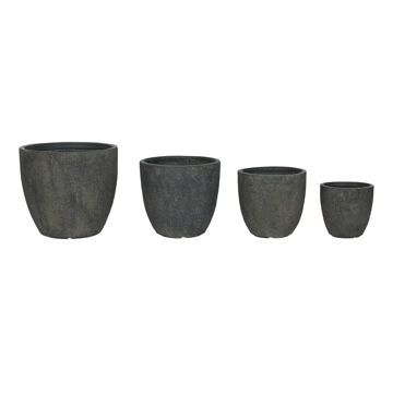 Conjunto de Vasos Home Esprit Cinzento Fibra Magnésio 44,5 X 44,5 X 41 cm