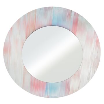 Espelho de Parede Cristal Vermelho Azul 80 X 80 cm