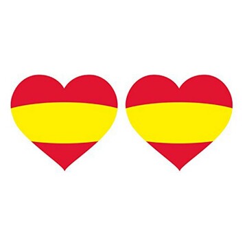 Etiquetas Bandeira Espanha (2 Uds) Coração