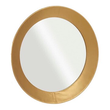 Espelho de Parede Cristal Dourado Metal (80 X 7,5 X 80 cm)