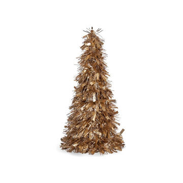 árvore de Natal Mate Enfeite Cintilante Dourado Branco Plástico Polipropileno (18 X 18 X 45,5 cm)