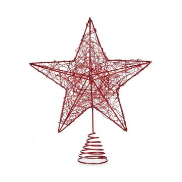 Estrela de Natal Vermelho Aço Plástico (20 X 5 X 24,5 cm)