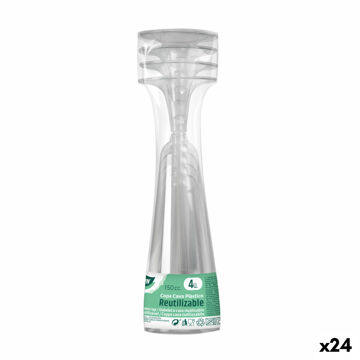 Copos de Champanhe Reutilizáveis Algon Transparente 24 Unidades 150 Ml (4 Peças)