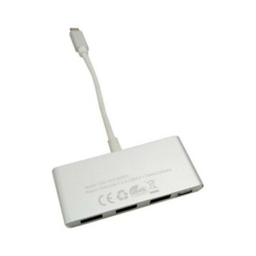Hub USB C Coolbox COO-HUC3U3PD Alumínio Branco