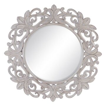 Espelho de Parede 122,7 X 4,8 X 122,7 cm Cristal Branco Poliuretano