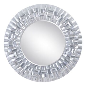 Espelho de Parede 118 X 10,2 X 118 cm Cristal Prata Poliuretano