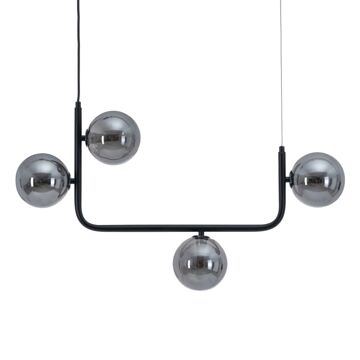 Candeeiro de Teto 85 X 15 X 32 cm Cristal Preto Metal