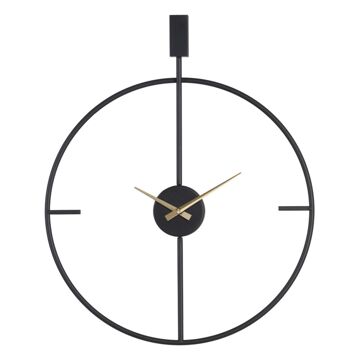 Relógio de Parede 50 X 5 X 62 cm Preto Metal