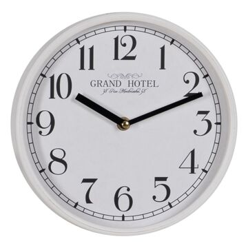 Relógio de Parede Branco Madeira Cristal 22 X 22 X 4,5 cm