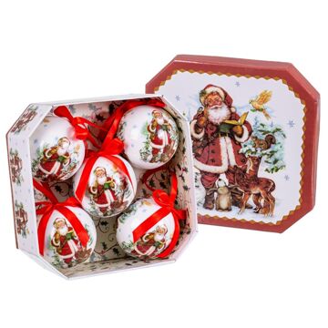 Bolas de Natal Multicolor Papel Polyfoam Pai Natal 7,5 X 7,5 X 7,5 cm (5 Unidades)