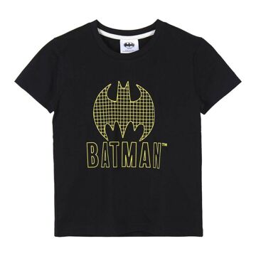 Camisola de Manga Curta Infantil Batman Preto 10 Anos