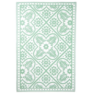 Tapete de Exterior 182x122 cm Azulejos Verde e Branco Esschert Design